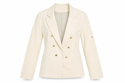 Michaela Louisa Women's Ivory Blazer, Size 12, Double-Breasted
