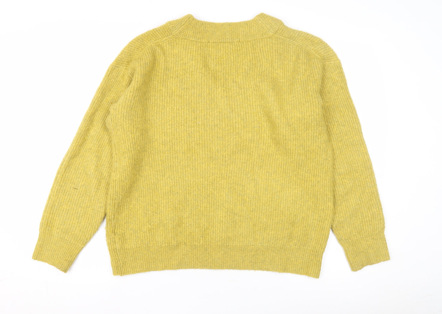 French Connection Women's Yellow V-Neck Pullover Jumper M