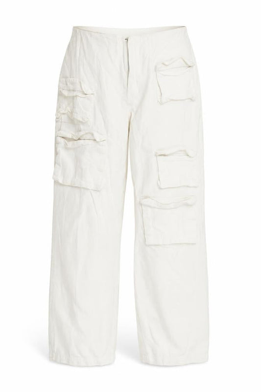 Collusion Women's Ivory Cargo Trousers Size 8