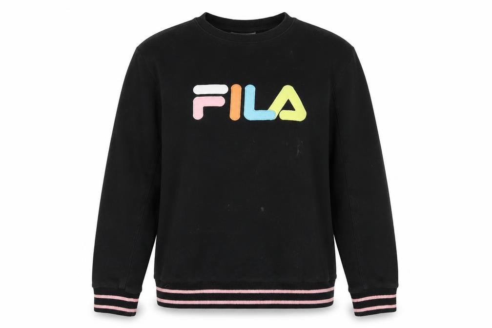 Fila Black Unisex Adults Logo Pullover Sweatshirt 2XL
