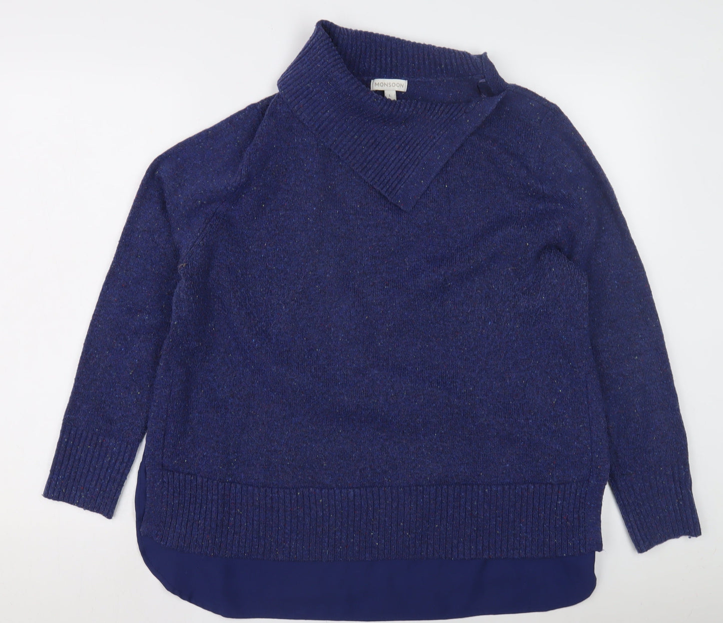 Monsoon Women's Blue Pullover Jumper, L, Wool Blend