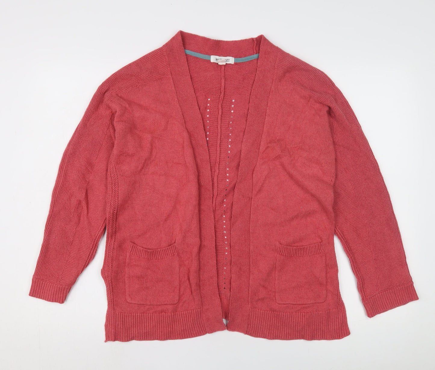 White Stuff Women's Pink Open Front Cardigan Size 12