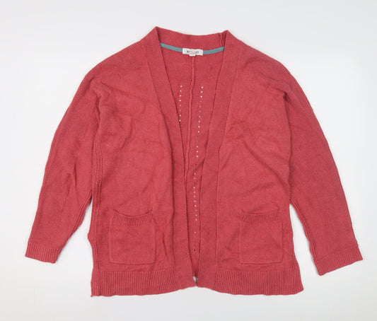 White Stuff Women's Pink Open Front Cardigan Size 12