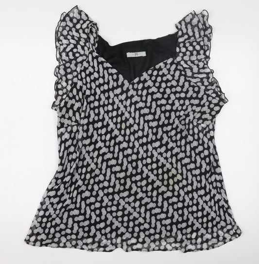 Joanna Hope Women's Black Polka Dot Tunic Blouse
