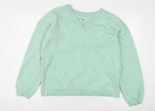 bekkin Women's Green V-Neck Pullover Sweatshirt, Size L