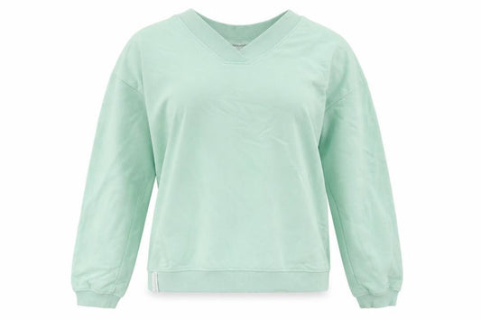 bekkin Women's Green V-Neck Pullover Sweatshirt, Size L