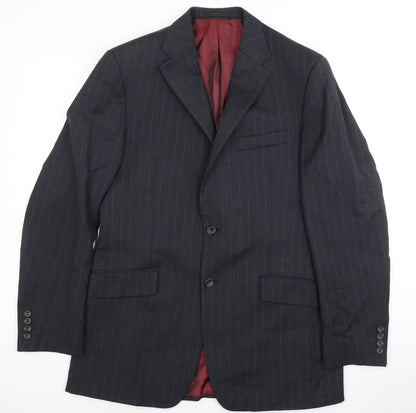 Marks & Spencer Men's Grey Striped Wool Blazer Size 40