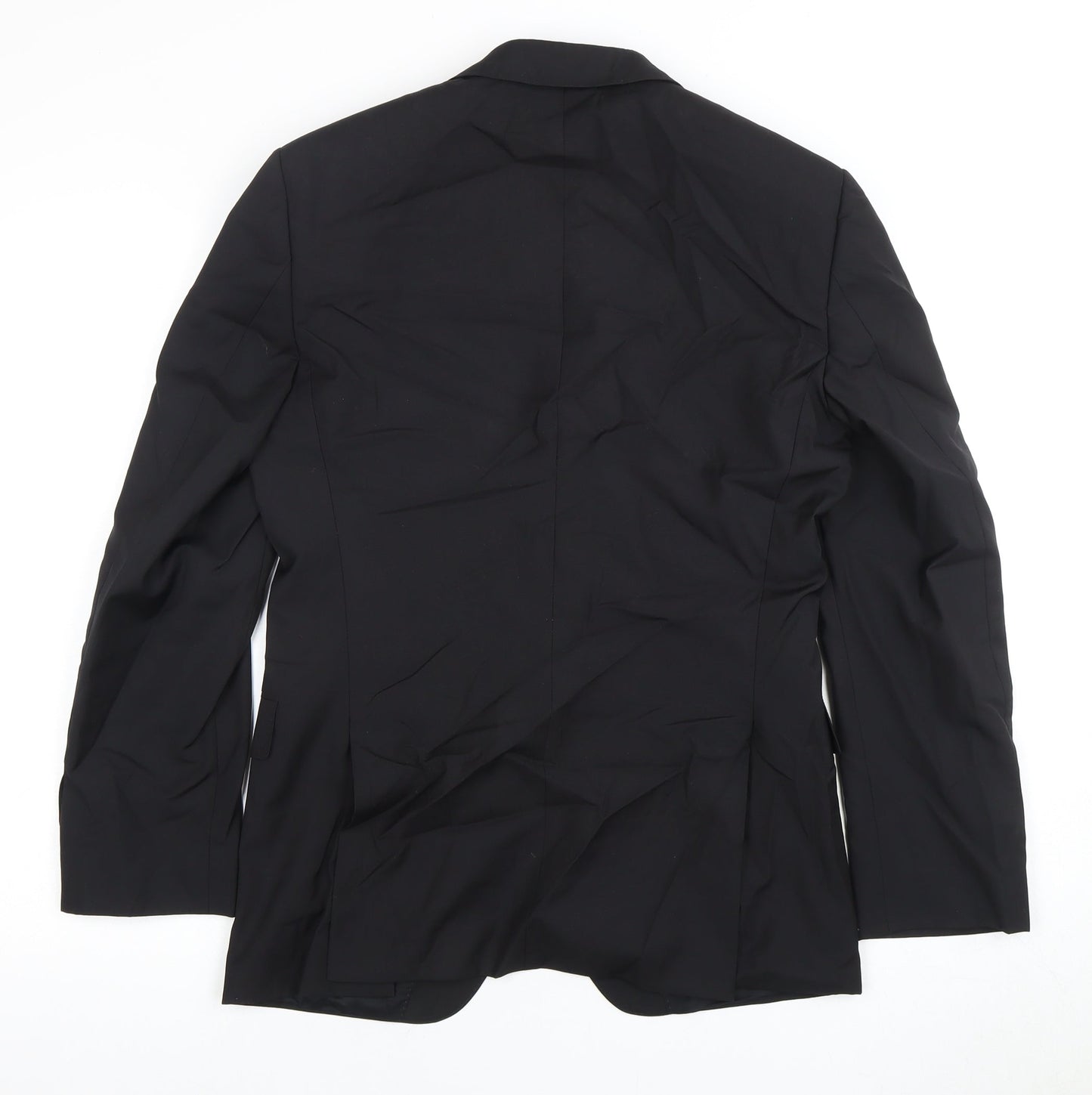 BOSS Men's Black Blazer, UK 46, Wool & Silk Jacket
