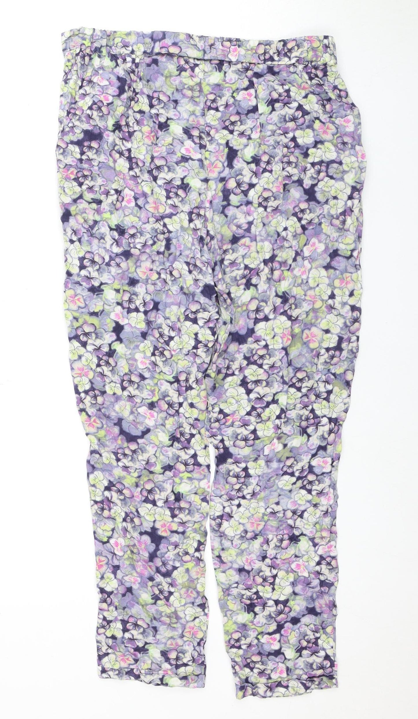 Warehouse Women's Multicoloured Floral Trousers Size 10