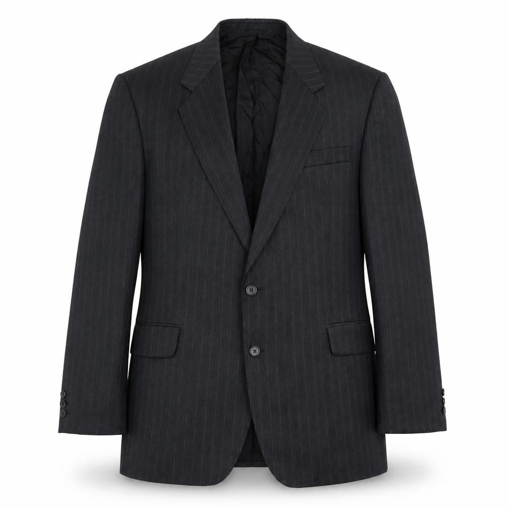 Odermark Men's Black Striped Suit Jacket, 46 Regular Fit