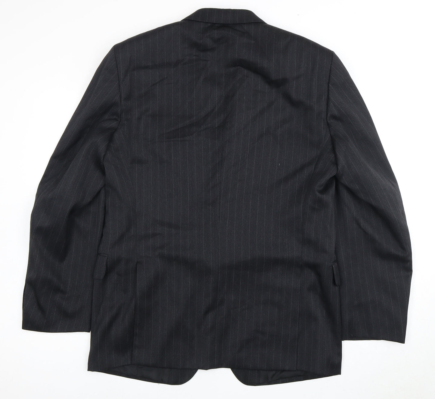 Odermark Men's Black Striped Suit Jacket, 46 Regular Fit