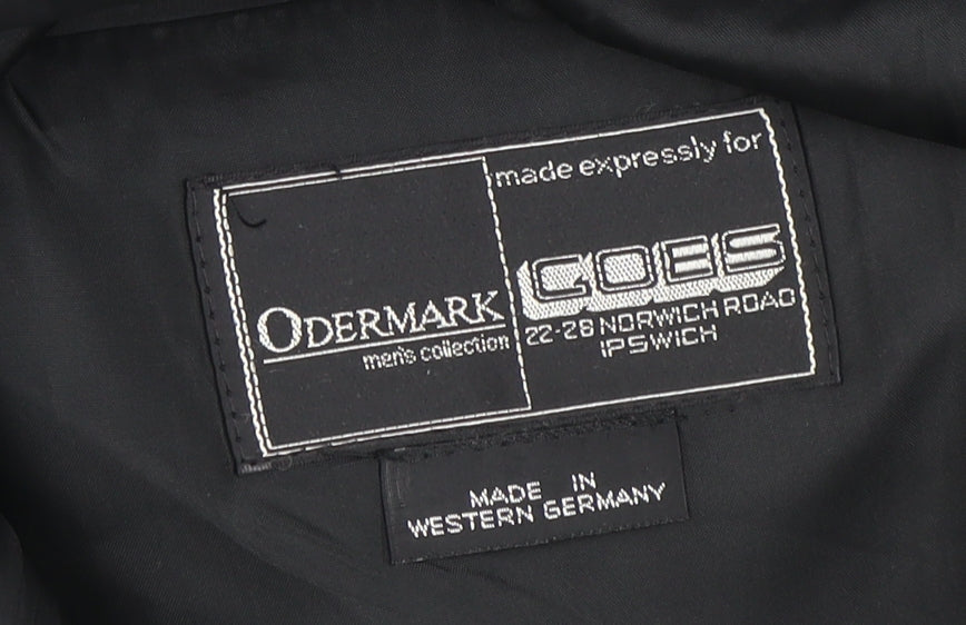 Odermark Men's Black Striped Suit Jacket, 46 Regular Fit
