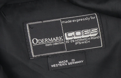 Odermark Men's Black Striped Suit Jacket, 46 Regular Fit