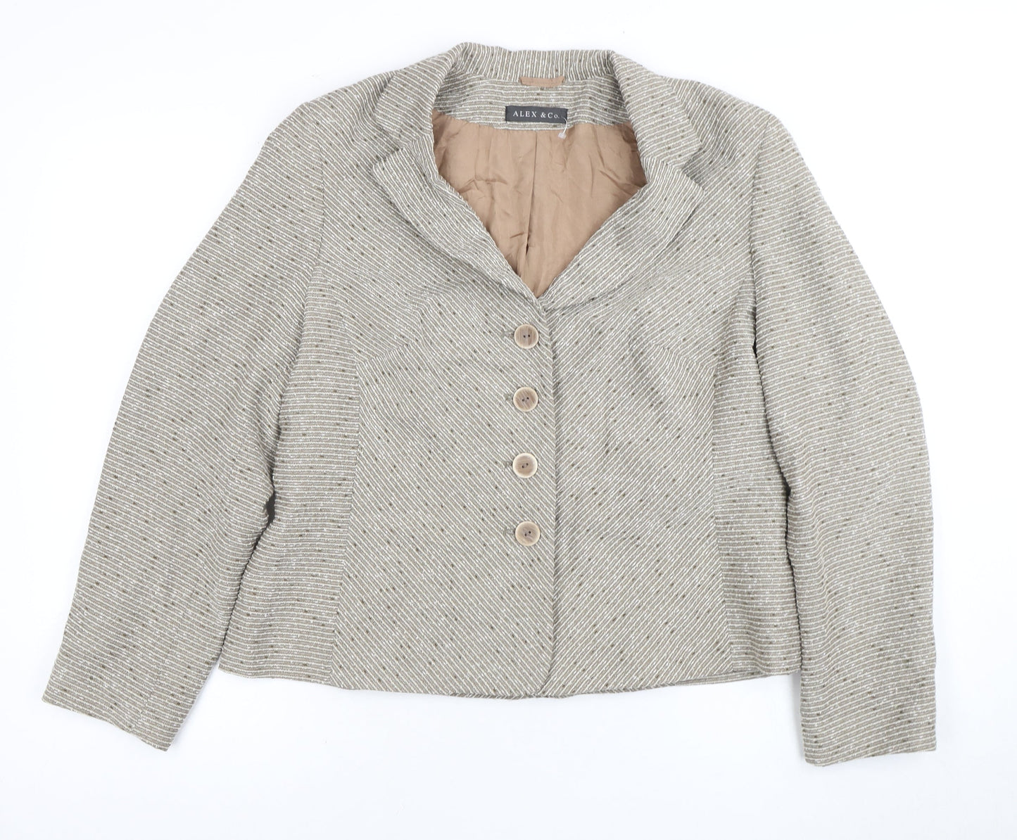 Alex & Co. Women's Beige Bouclé Blazer Size 16