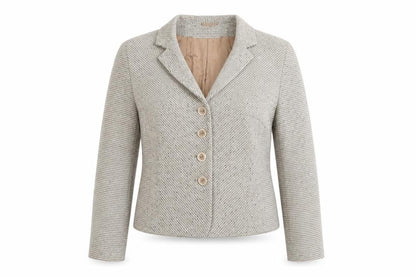 Front view of Alex & Co. Women's Beige Bouclé Blazer, size 16