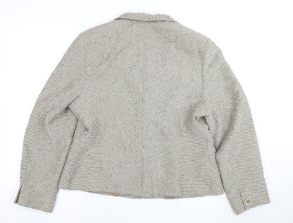Back view of Alex & Co. Women's Beige Bouclé Blazer, size 16