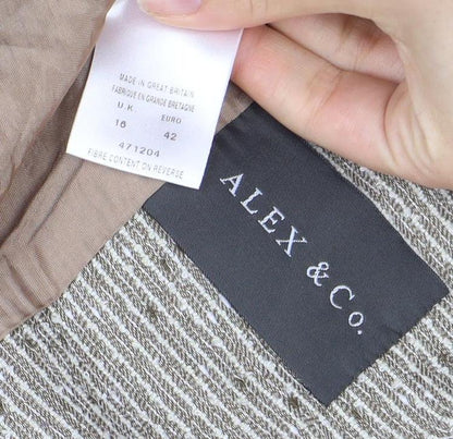 Close-up detail of Alex & Co. Women's Beige Bouclé Blazer, size 16