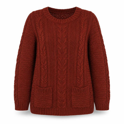 Next Women's Red Cable-Knit Pullover Jumper Size 8