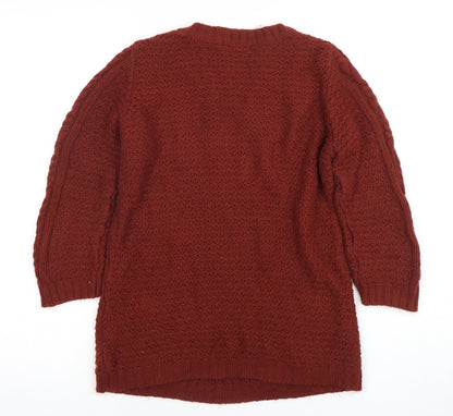 Next Women's Red Cable-Knit Pullover Jumper Size 8