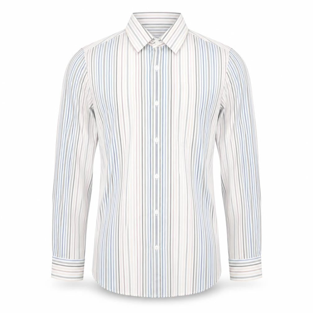 Jasper Conran Men's Multicoloured Striped Dress Shirt S