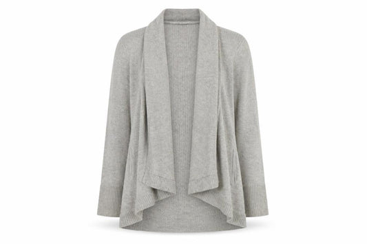 Laura Ashley Women's Grey Open Front Cardigan Wool Knit Size 12