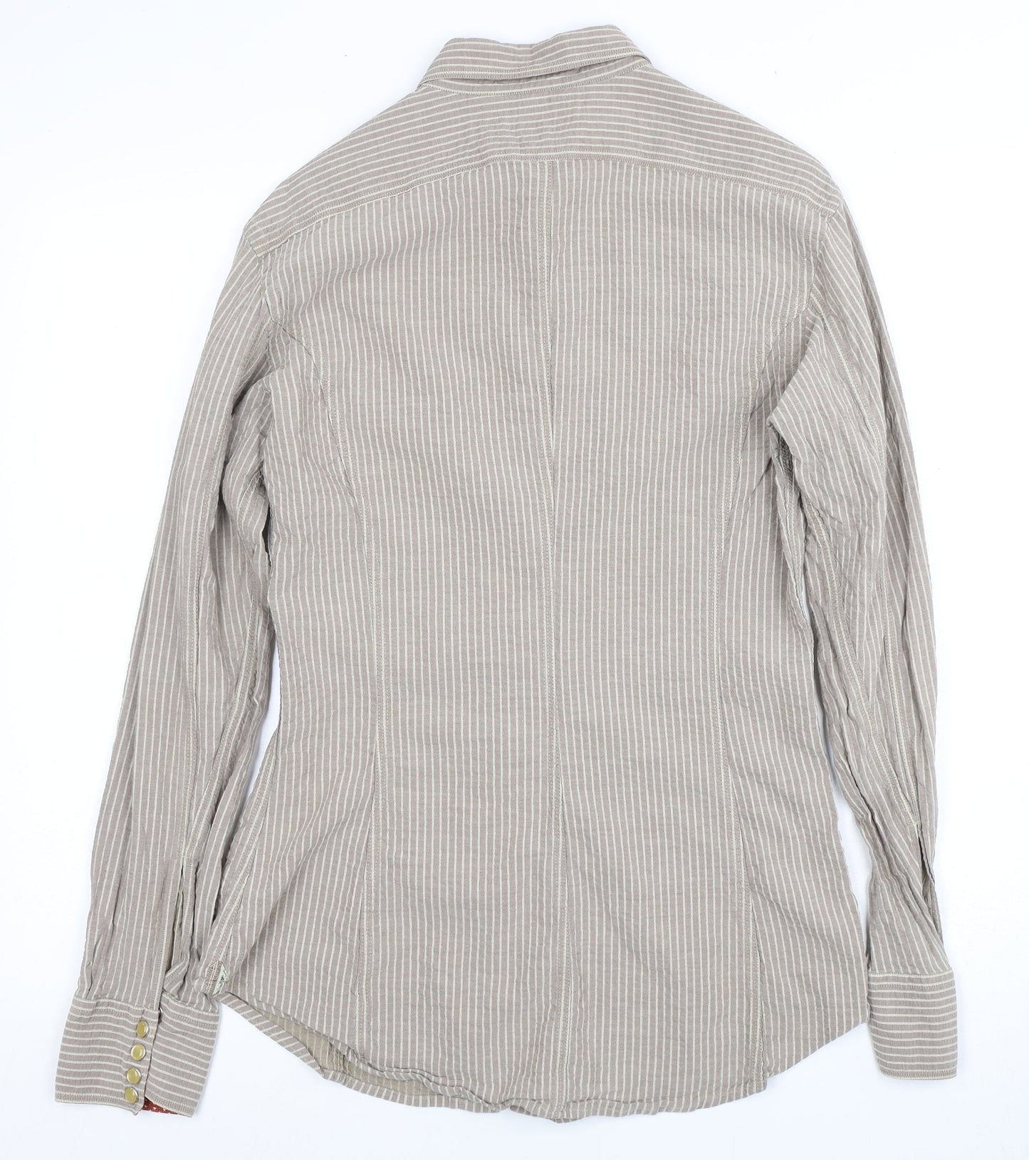 Paul Smith Unisex Beige Striped Linen Button-Up Shirt