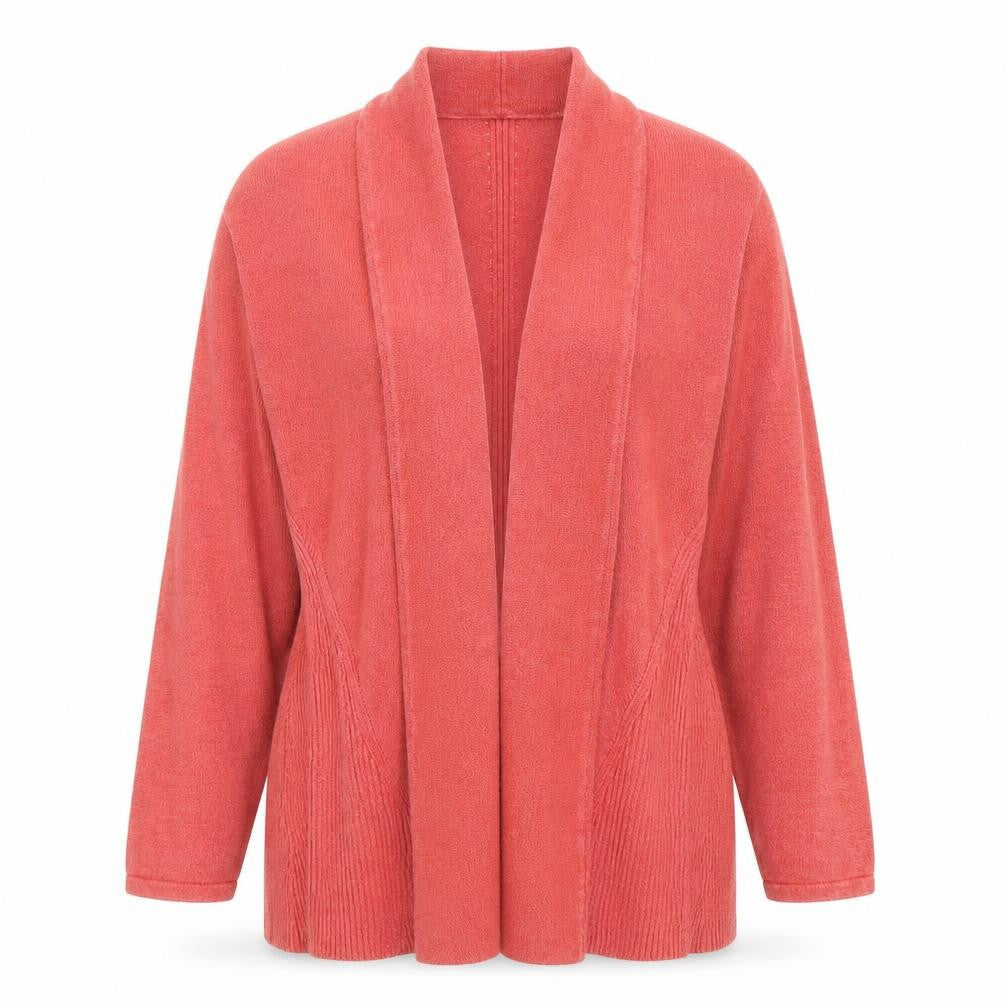 Eastex Women’s Red Open Front Cardigan, Size 12, Cotton Blend