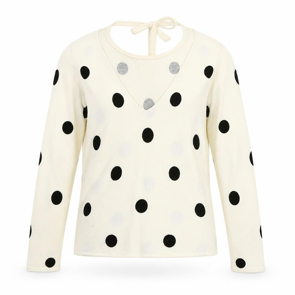 JACQUELINE de YONG Women's Ivory V-Neck Jumper M