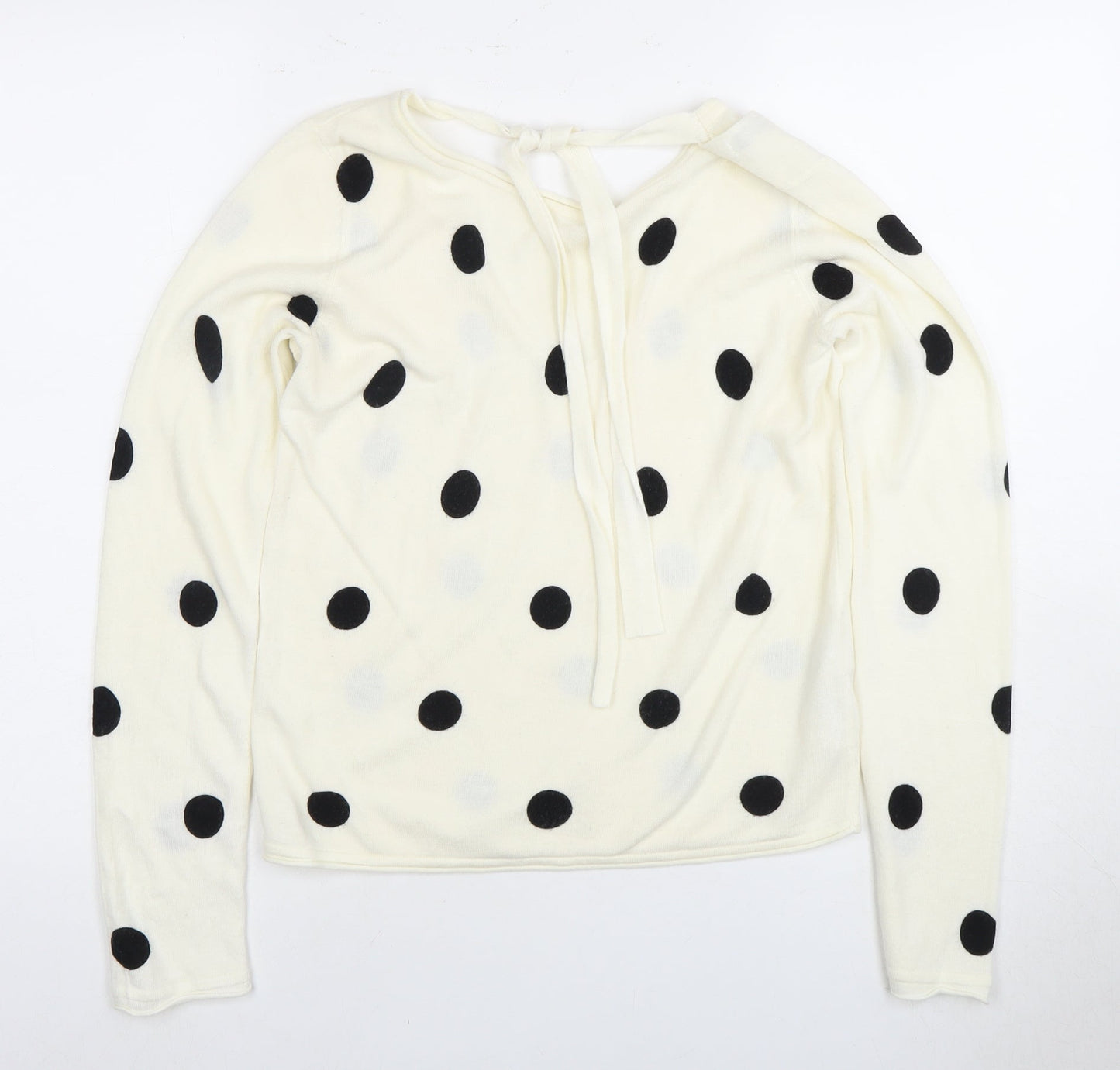 JACQUELINE de YONG Women's Ivory V-Neck Jumper M