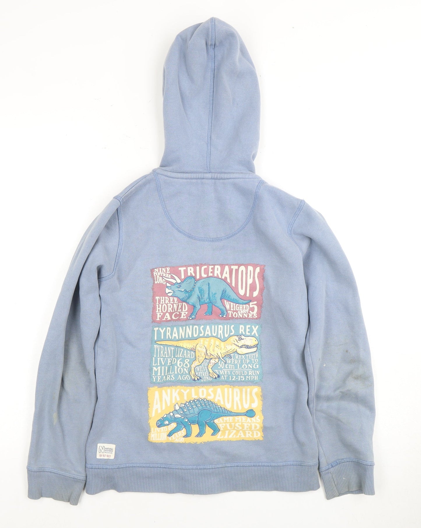 FatFace Boys Blue Dinosaur Hoodie - 10-11Y Full Zip