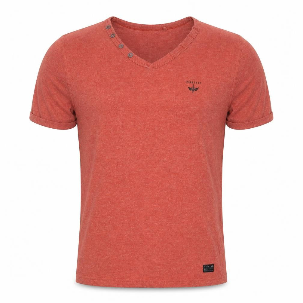 Firetrap Men's Red S V-Neck T-Shirt