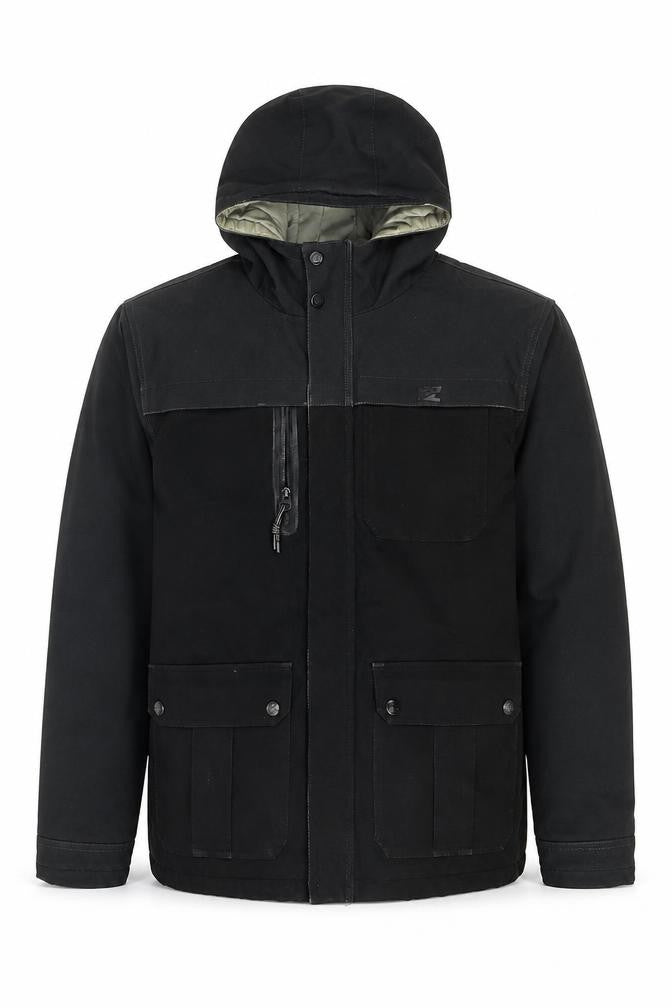 Billabong Men's Black Hooded Jacket Size 16