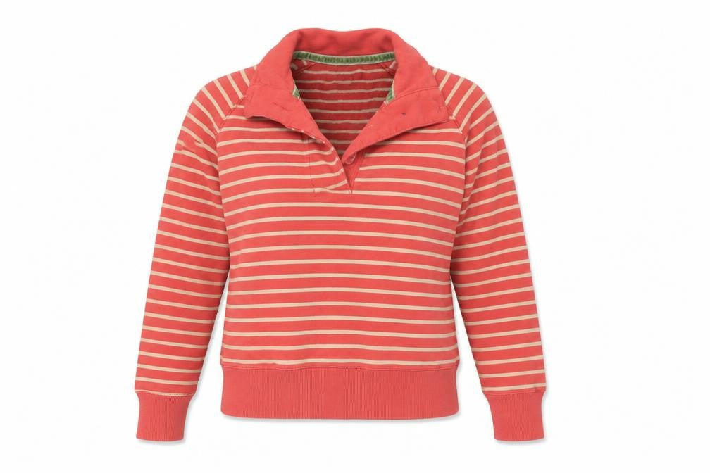Joule Women's Red Striped Sweatshirt, Size 8