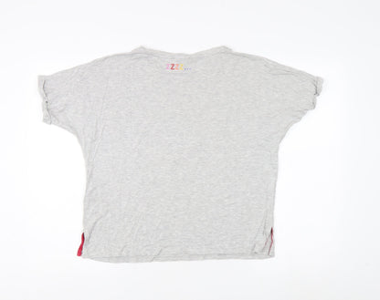 Oasis Women's Grey Basic T-Shirt S Crew Neck Casual