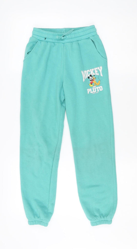Disney Girls Green Mickey Tracksuit 10-11 Years Casual Fleece