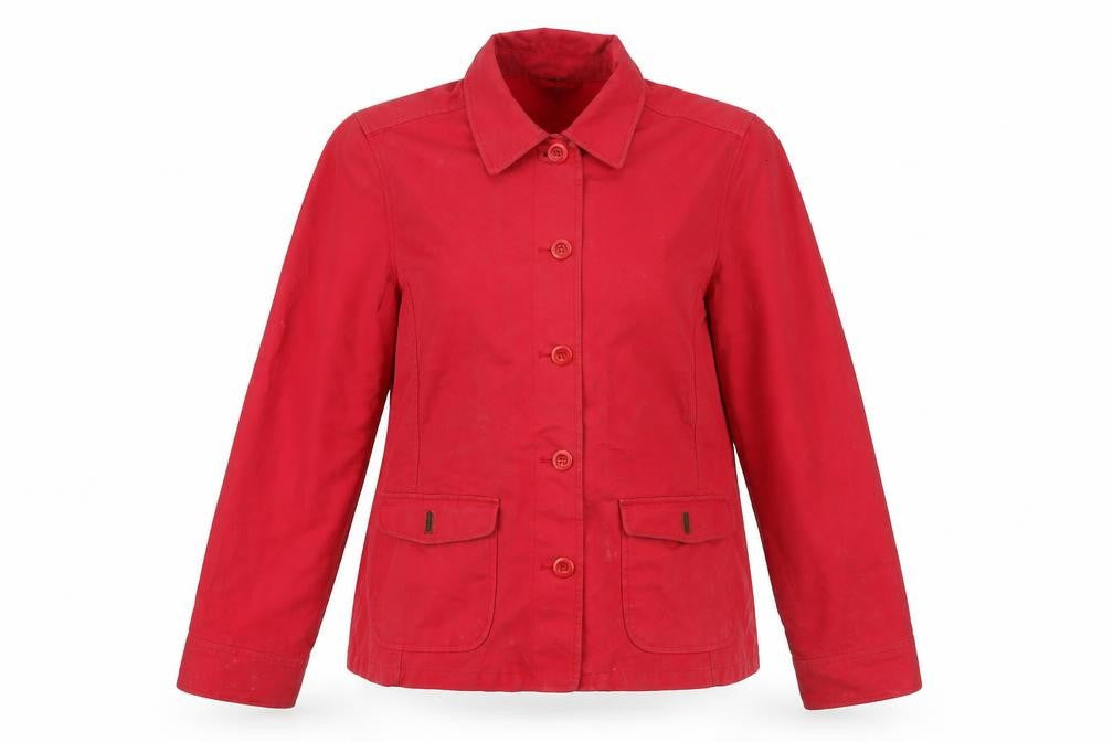 Lands' End Women's Red Cotton Jacket M