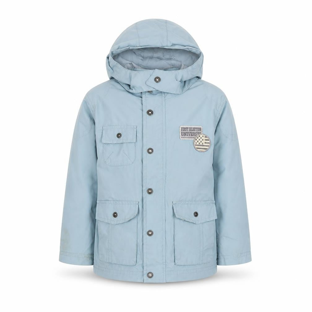 Stylish Girls Blue Parka Coat with Hood Size 4 Years