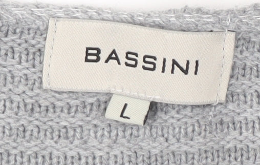 Bassini Women's Grey Cardigan Jumper Size L - Acrylic Knit