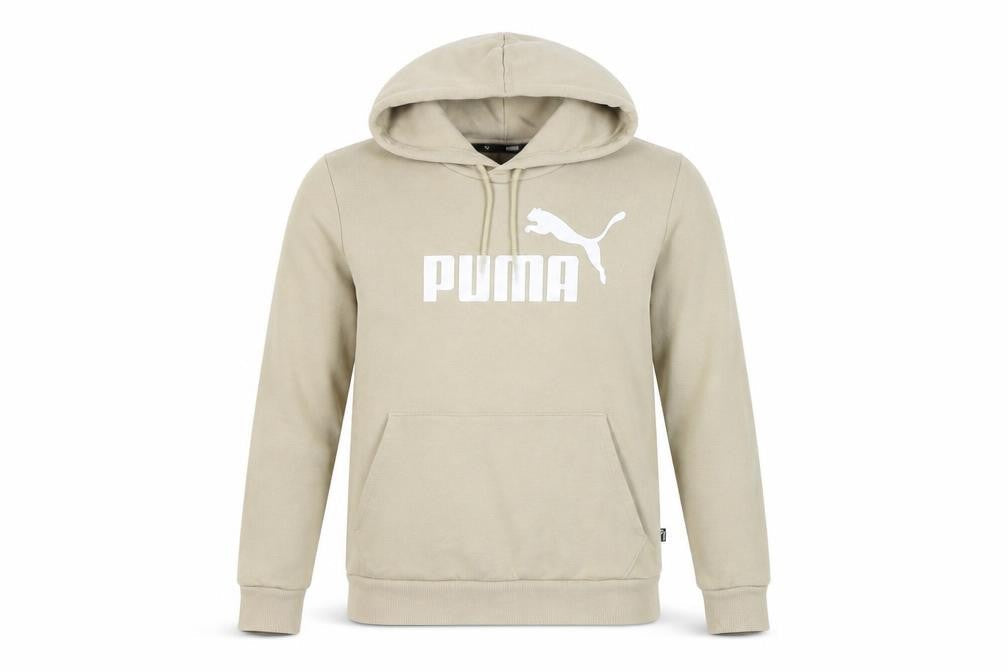 Puma Unisex Beige S Hoodie, Logo Accent