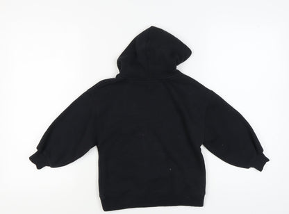 Preloved Zara Girls Stranger Things Black Pullover Hoodie, Size 6-7 Years - Back