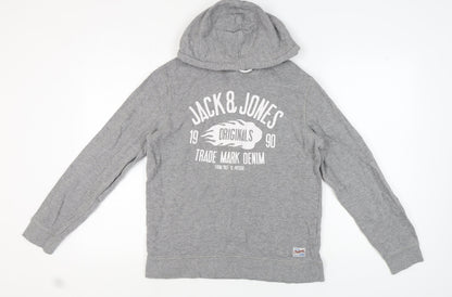 Jack Womens & Jones Grey Hoodie Large Pullover