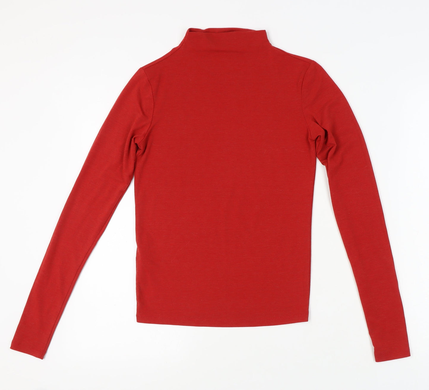 MNG Women's Red Long Sleeve Mock Neck T-Shirt Size 10