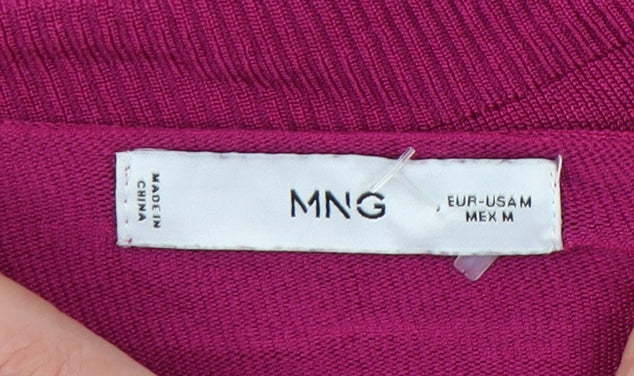 MNG Women's Pink V-Neck Long Sleeve Jumper M