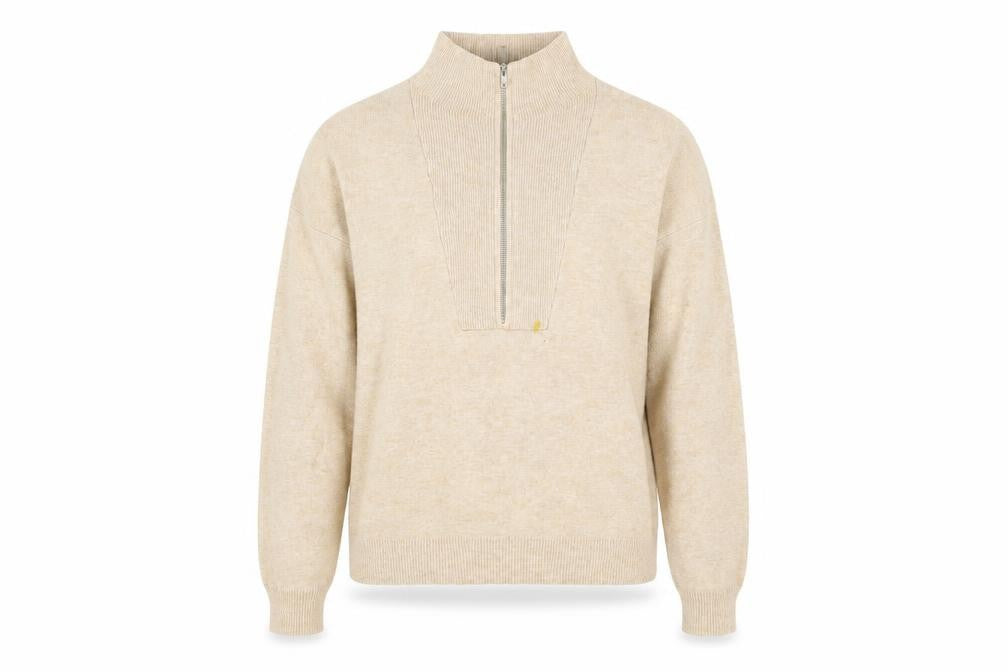 Stradivarius Women's Beige 1/2 Zip Jumper Size 8
