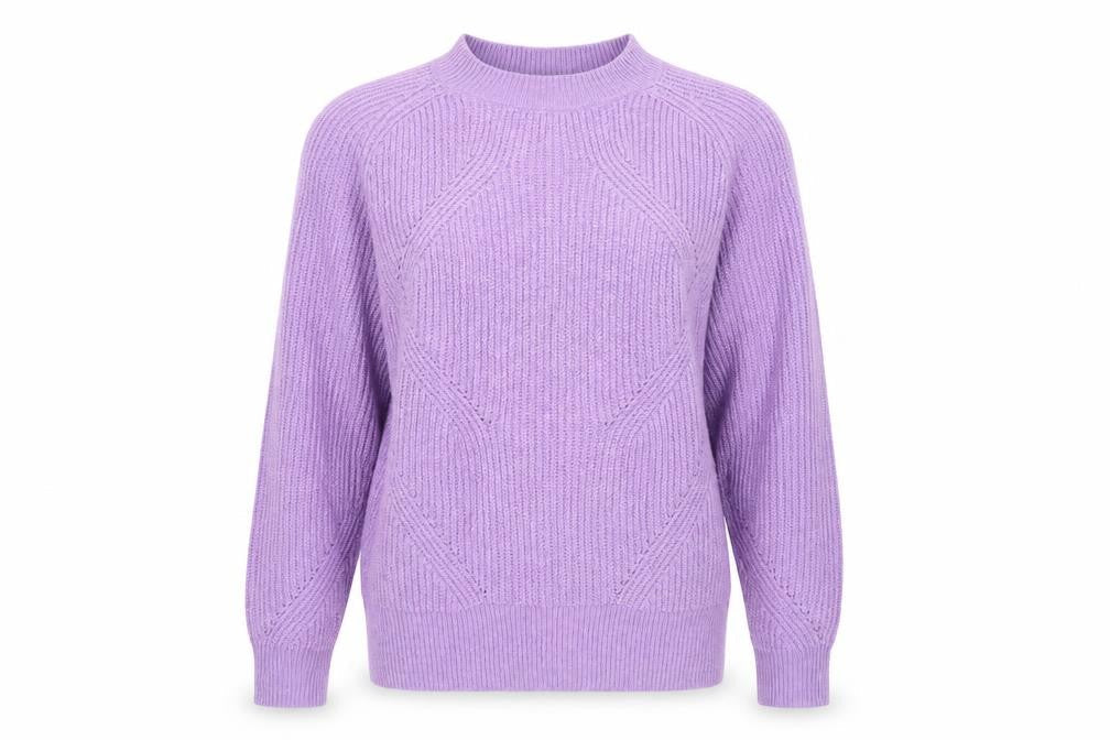 Marks & Spencer Women's Purple Cable-Knit Pullover Jumper XS
