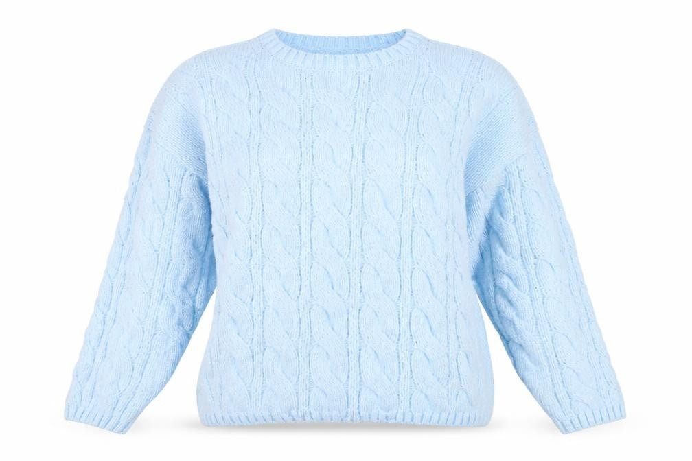 Marks & Spencer Women's Blue Cable-Knit Jumper L