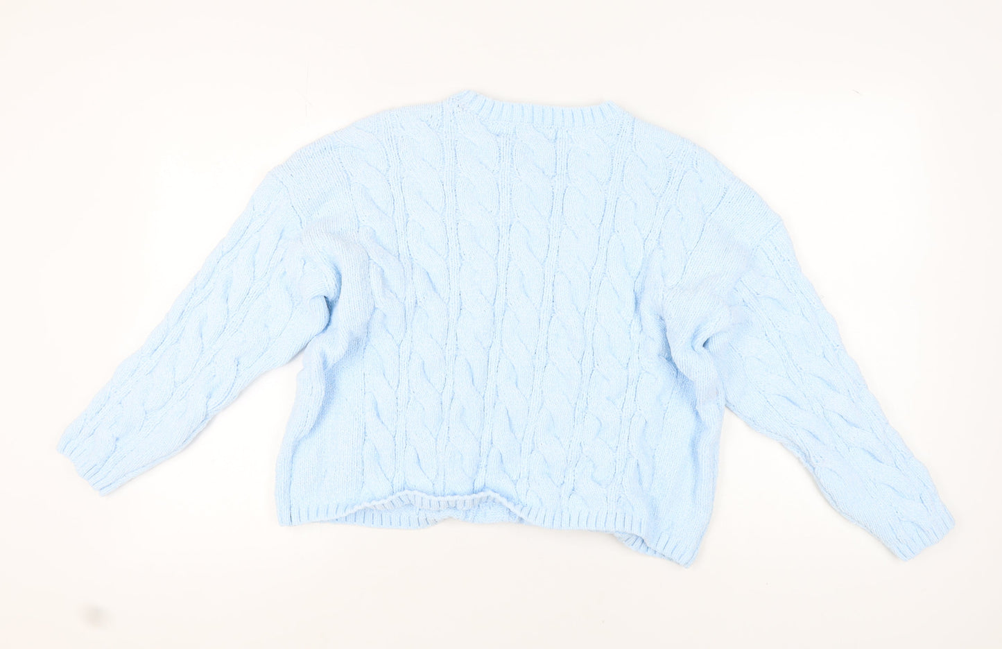 Marks and Spencer Women's Blue Cable-Knit Jumper L