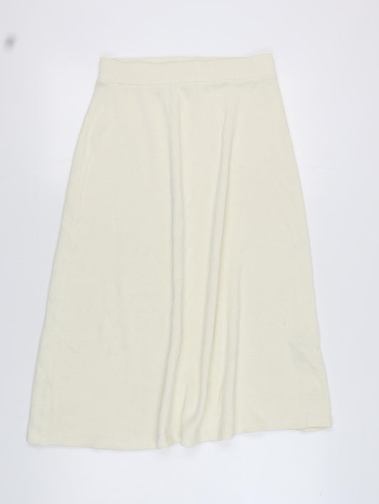 Zara Women's Ivory Skirt Size 12 Viscose Blend