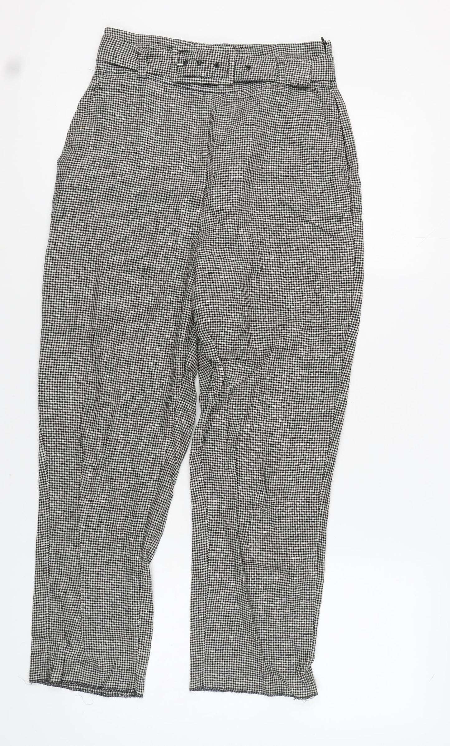 Zara Women's Black & White Check Trousers S