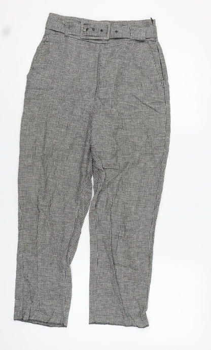 Zara Women's Black & White Check Trousers S